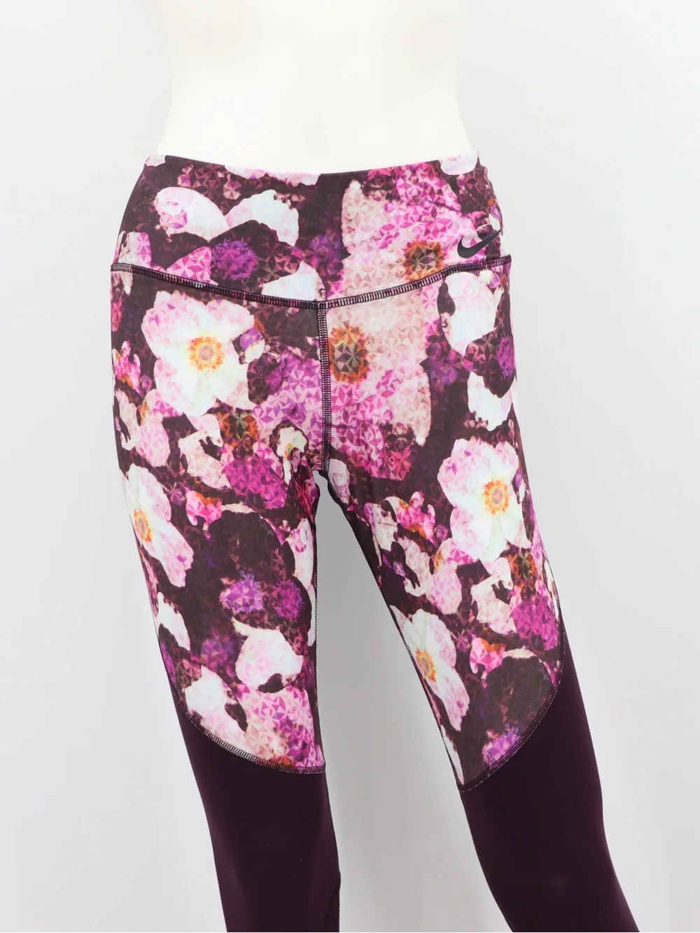 New Nike Power Legend Women’s Small DRI-FIT Training Leggings Active Floral Mesh